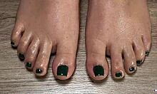 Close Up Toe Tickling Fetish With Green Nails