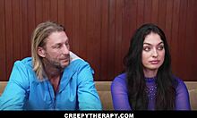 Wow, therapist seduces teen stepdaughter and stepdad in session! 😲