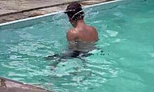 i was left alone at the pool, fucked my boyfriend's son with his monster cock, cum inside