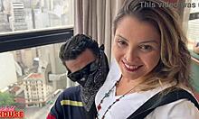 Did the married milf fuck two strangers while her husband watched?