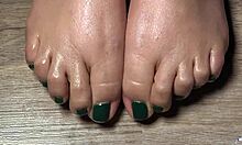 Close Up Toe Tickling Fetish With Green Nails