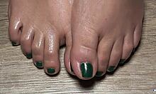 Close Up Toe Tickling Fetish With Green Nails