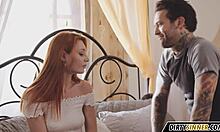 Cute Redhead Babe Rides Hard!