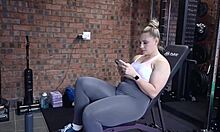 cheating milf wife gets fucked in gym by personal trainer and cum on big butt