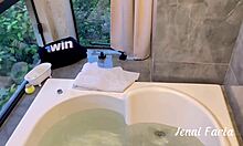 Having sex breakfast with a skinny girl and her monster cock 😍