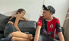 horny stepbrother enjoys fucking his stepsister at home when parents are out, complete story