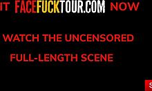 big tits teen 18+ enjoys rough drooling blowjob on her knees in sloppy homemade sex