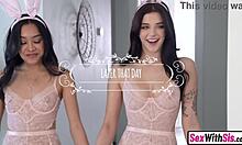 Petite Teen 18+ Stepsis And Asian Bestie Surprise Stepbro On Easter