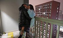 Spying On Us Fucking In Entrance, Continued At Home With Orgasm