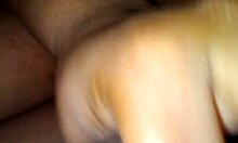 POV cumshot lands on amateur couple's face, jizz everywhere. 😉