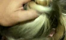 Feeling The Thrill As Latina Blonde Sucks Cock In Public Cinema Bathroom