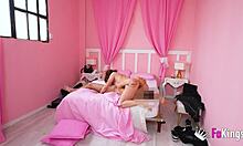 this argentinian blonde rebecca jones with big tits gets hot in the mall, then fucks in missionary and doggystyle at home