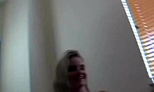 Cute blonde Liz boldly takes solo selfies in an amateur setting