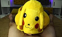 cum in mouth deepthroat blowjob with blonde pikachu sperm eater 😏