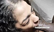 Phat booty freak slobbers on dick for wild head!