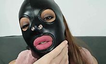 Bdsm Slut Slave Plays With Chains And Nipple Clamps In Leather Mask Before Facefucking And Anal Till Cum