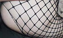 The milf wife in lingerie and stockings tries sex with her husband's friend in a homemade POV scene.