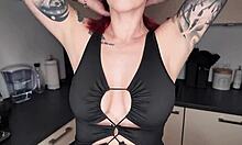 I am a redhead with tattoos and piercings, getting wet for big black cock