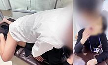 Japanese Office Colleague Practicing Sex During Lunch Break at Work