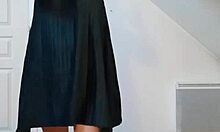 European slave flashes and teases in striptease.