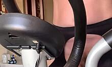 hairy milf does intense fitness workout