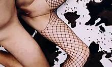 Wife Feels Desire In Fishnet Bodysuit