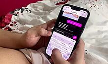 The pretty girl catches the guy jerking off and rides his big cock for a facial.