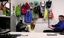 Big dick for dildo stealing hottie in the back office