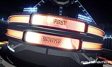 Charlotte and Sheena wrestling nude, licking each other's pussies.