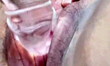 Long Glass Dildo Slides Deep into My Tight Juicy Pussy