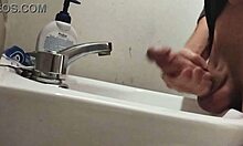 i rest my balls on the sink getting my cock ready for a huge cumshot