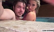 Cas Summer Rides Cock in Pool, Showcasing Huge Natural Tits and Firm Ass