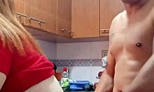 Couldn't resist fucking mother-in-law in kitchen!