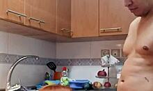 Couldn't resist fucking mother-in-law in kitchen!