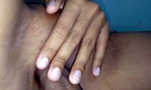 Friend's girlfriend squirts passionately with hand