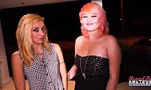 Skinny Jackie and Exotic Trinity Share a Cock to Suck While Masturbating!