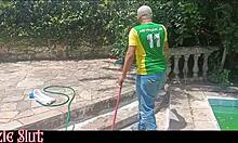 Guy Cleans Pool Then Fucks Latina Ass