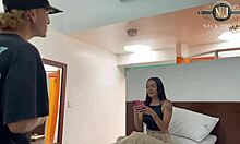 Horny Skinny Teen Rides Wet Pussy To Orgasm On Bed