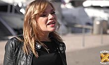 Luth, the beautiful blonde, thirsts for cocks in stockings!