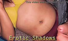 Amateur latina gets fingered and cum on belly close-up