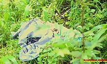 she enjoys fucking two big fat cocks in the bush