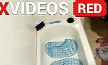 I’m stunned by real amateur black beauty with long legs in shower