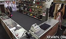 Sex in Shop with Skank - Tight Pussy Sucking Cock