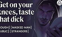 masked guy fucks a slut at halloween party with sloppy blowjob