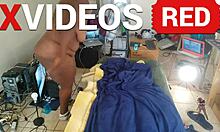 I’m stunned by real amateur black beauty with long legs in shower