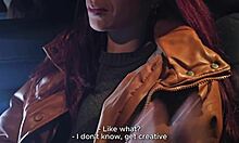 Bookstore girl removes condom during car riding and cumshot