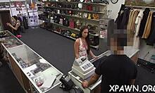 Sex in Shop with Skank - Tight Pussy Sucking Cock