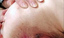 russian young student in stockings talks while fingering her wet hairy pussy close-up