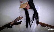 Oh wow, I called my neighbor for a hidden blowjob on the stairs!