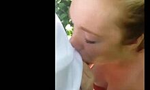 Cute tinder girl gives outdoor blowjob?